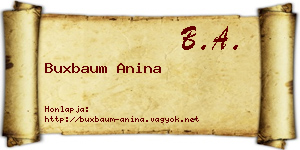 Buxbaum Anina névjegykártya